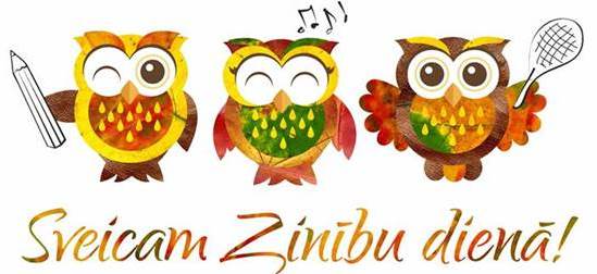Trīs pūces. Apsveikums zinību dienā.